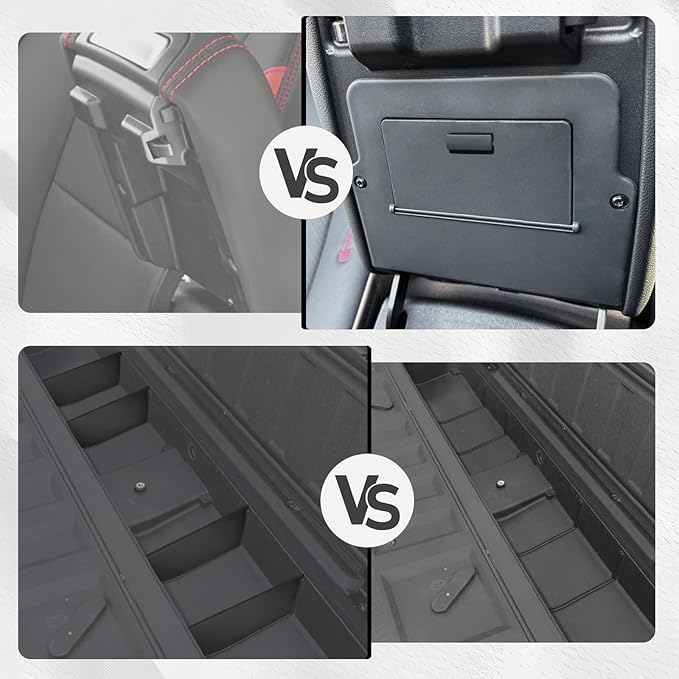 Muslogy Tailgate Storage Divider & Console Magnet Hidden Storage Box Set Center Console Organizer Compatible with Chevy Colorado/GMC Canyon 2023-2025 2026(Tailgate Divider+Upgraded Hidden Organizer)