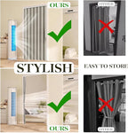 Jilron 100% Blackout Fabric Folding Door Curtain with Magnetic Closure - Accordion Style for Sliding Doors, Closets,Wardrobe 