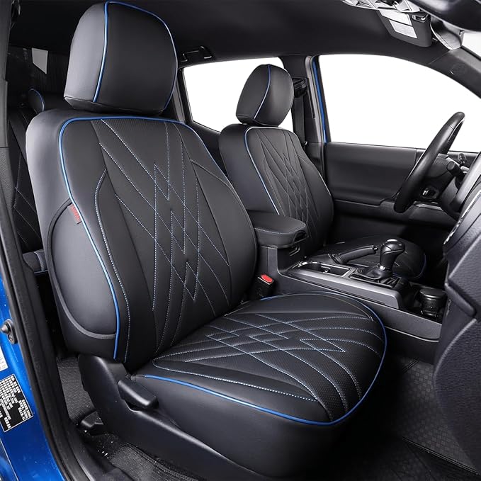 EKR Custom Fit Tacoma Car Seat Covers for Select Toyota Tacoma 2016 2017 2018 2019 2020 2021 2022 2023 Access Cab -Full Set,L
