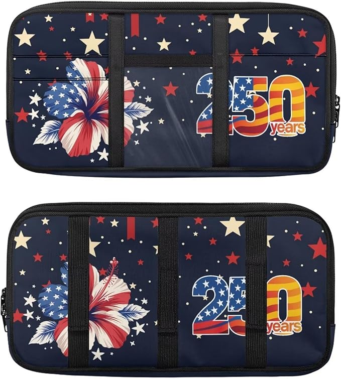 250th Anniv. Zippered Car Sun Visor Organizer - Auto Accessories Document Holder with Card Holder Auto Storage Pouch with Straps and Pockets Easy Installation Universal Fit for Most Cars Suv