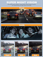 PRUVEEO 360 Degree View 4 Channel Dash Cam Front and Rear Inside Left Right, Dash Camera for Cars with CPL, Built-in GPS WiFi