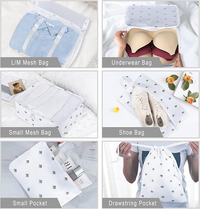 Packing Cubes, 8 Pcs Travel Packing Organizers for Suitcases, Large Capacity Travel Luggage Organizers Set includes 8 Storage