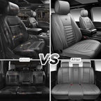 CAR PASS Nappa Leather Car Seat Covers Full Set, Luxury Seat Protector for Cars, Waterproof Anti-Slip Car Seat Cushion Armres