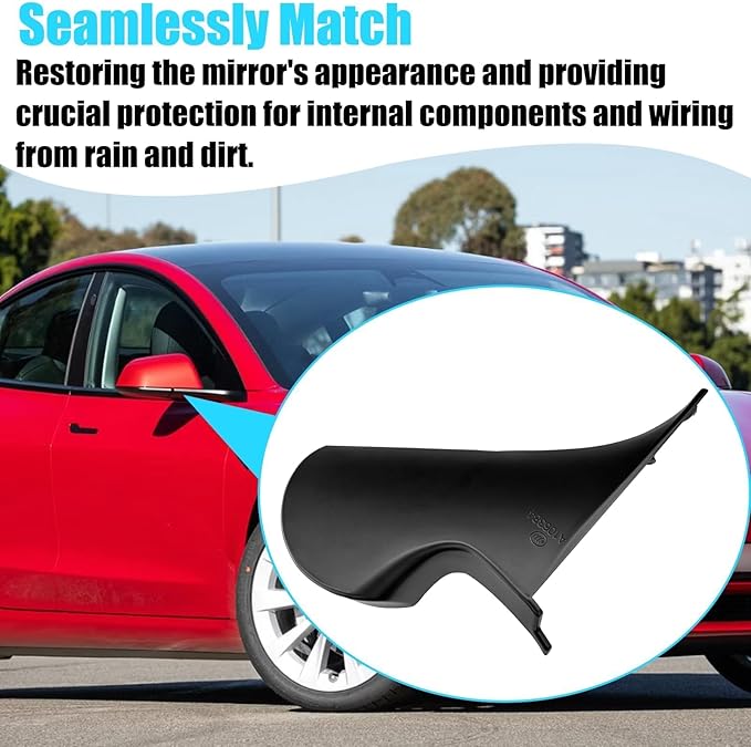 Jaronx Compatible with Tesla Model 3 Mirror Holder Lower Cover 2017-2025, Right Passenger Side Rearview Mirror Bracket Bottom Base Cover Replacement for Tesla Model 3 Accessories 2287.3304-Z