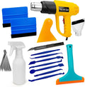 Umaki Window Tint Application Kit, Car Film Tools, Vinyl Wrap Tools with Heat Gun, 4inch Squeegee, Retractable Knife & 10 Blades, 300ml Spray Bottle, Window Squeegee, Edge Trimming Squeegee Kit