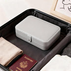 Luxury Small Travel Jewelry Box with Earring Compartments, Rectangle Jewellery Organizer Case for Women,Valentine's Day Gift 