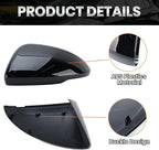 Left Driver Side Mirror Cover Caps Compatible with Chevrolet Chevy Cruze 2017 2018 2019 Replacement Rear view Mirrors Trim (Bright Black)