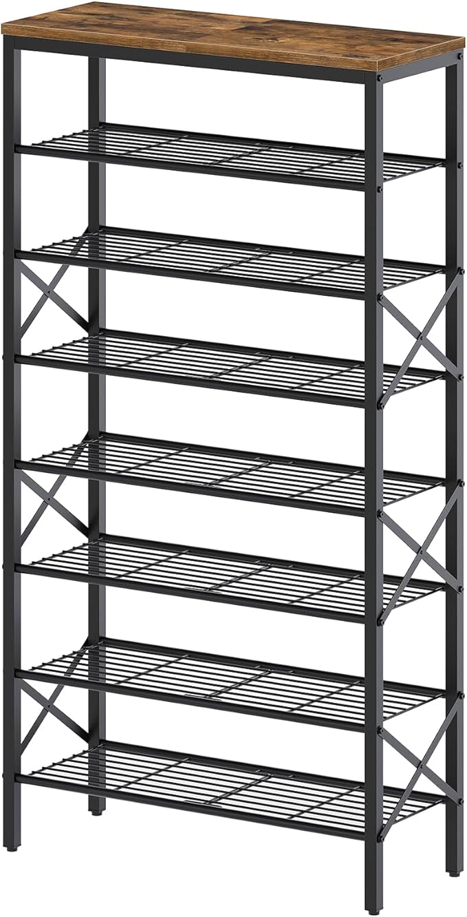 YATINEY 8 Tier Shoe Rack, Shoe Storage Organizer, Large Capacity Shoe Shelf Holds 32 Pairs of Shoes, Sturdy and Stable, for E