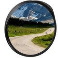 Convex Safety Mirror 𝟮𝟰" 𝗔𝗿𝗰𝘆𝗹𝗶𝗰 𝗗𝗿𝗶𝘃𝗲𝘄𝗮𝘆 𝗠𝗶𝗿𝗿𝗼𝗿, Outdoor Security Mirror Extends View with Adjustable for Bracket, Warehouse, Parking, Garage, Office, Home, Factory