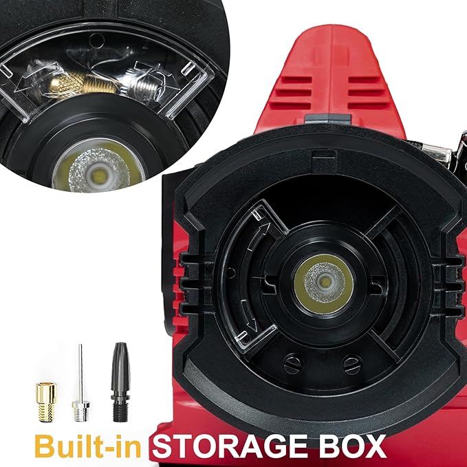 MaxMore Portable Tire Inflator/deflator Compatible with Milwaukee 18V Battery (Tool Only),160 PSI High Pressure Cordless Air Compressor Pump, Digital Gauge, Auto Shut-Off, LED Light for Car, Bike