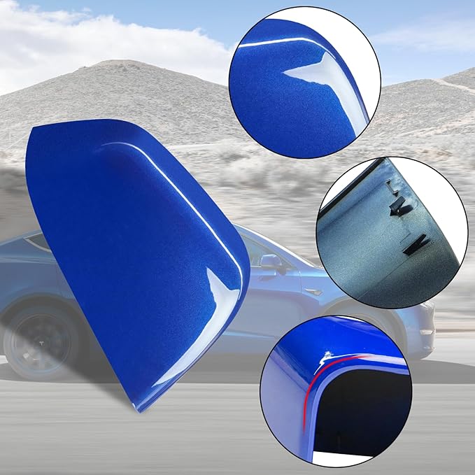 Jaronx Compatible with Tesla Model Y Side Mirror Cover Replacement 2020 2021 2022 2023 2024, Right Passenger Side Blue Door Wing Rearview Mirrors CoverCap for Tesla Model Y Accessories