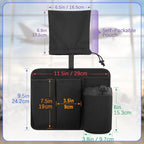 Airplane Seat Back Organizer, Flight Travel Organizer with 3 Metal Clips for Seat Back, Foldable Seatback Hanging Pocket with Storage Bag for Tablet, Passport, Phone, Water Bottle