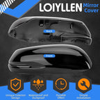 Passenger Side Mirror Cover Replacement for Honda CRV 2017 2018 2019 2020 2021 2022 - Right Side Mirror Covers, Rear View Mirrors Cap Accessories Black, With Lamp