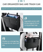 FLORICH 2 Pack Car Seat Organizer & Trash Can 2-in-1, Hanging Backseat Storage with 2 Strap Installation for SUV Truck Sedan