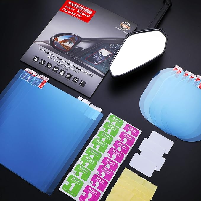 12 Pieces Car Rearview Mirror Film Rainproof Waterproof Anti Fog Nano Coating for Mirrors and Side Windows