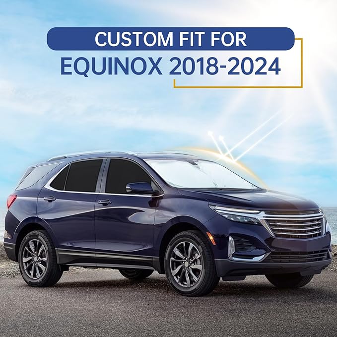 FSHAANY'S 8pcs Car Window Shades for Chevrolet Equinox 2018-2024, Full Coverage Sunshades for Front Rear Side Windows and Windshield, UV Protection Shades for Privacy and Sun Block