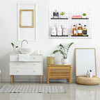 Lineshading 4 Pcs Pegboard Shelves, 14 x 6 Inch Metal Shelf Brackets Pegboard Tray Accessories Wall Organizer for Craft Room 