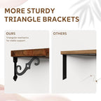 Solid Wood Floating Shelves for Wall with Metal Brackets,2 Tier 48 inch Pinewood Wall Shelf,Suitable for Multiple Places Such