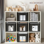 Homsorout Foldable Storage Cubes - Cubby Storage Organizer with Window, Decorative Baskets for Organizing, Fabric Bins for Cl