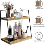 Dorhors 2 Tier Bathroom Counter Organizer Storage,Vanity Organizer for Bathroom Counter,Wood Standing Rack for Kitchen