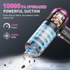 KMM Handheld Car Vacuum Cleaner, 10000PA Vacuum Cleaner & Air Duster, 120W High Power Vacuum Portable Cordless, Hand Held Vac