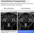 Car Leather Steering Wheel Cover - Panapi Material, Universal 14.5-15 Inch Leather Anti-Slip Breathable Auto Steering Wheel C