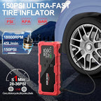 8000A Jump Starter with Air Compressor, 26800mAh 150PSI Portable Car Battery Jump Starter (All Gas/16L Diesel), 12V