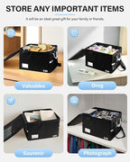 Fireproof Document Box, File Organizer for Hanging File Folders, File Boxes with Lock, Fire Proof Safe for Home Documents, Of
