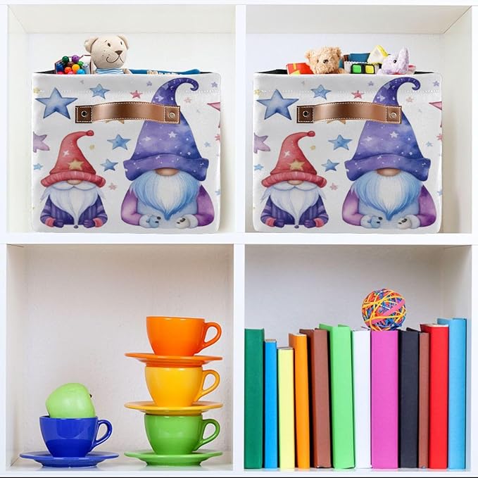 xigua Christmas Decoration Storage Basket Santa Collapsible Storage Bins Waterproof Canvas Storage Basket with Leather Handle