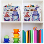 xigua Christmas Decoration Storage Basket Santa Collapsible Storage Bins Waterproof Canvas Storage Basket with Leather Handle