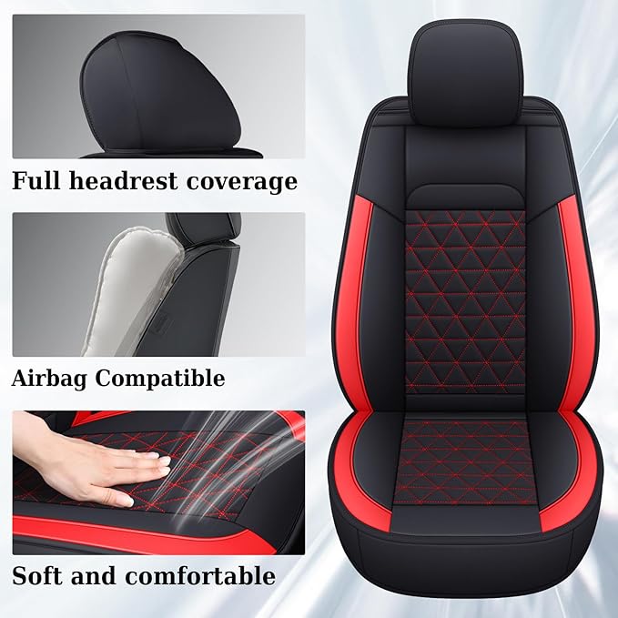 Coverado Seat Covers for Dodge Ram Full Set, Waterproof Truck Car Seat Cover Protectors Custom Fit for 2002-2025 Dodge RAM 15