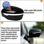 Moonlinks Compatible with Nissan Rogue 2014-2020/Murano 2015-2024/Pathfinder 2017-2020 Left Driver Mirror Cover Replacement, Glossy Black Left Side Clip-on Mirror Cap Replaces for 96374-4BA0A
