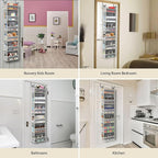 Over The Door Organizer 6-Shelves and 12 Side Pockets, Over The Door Storage for Bathroom Bedroom Nursery, Hanging Door Organ