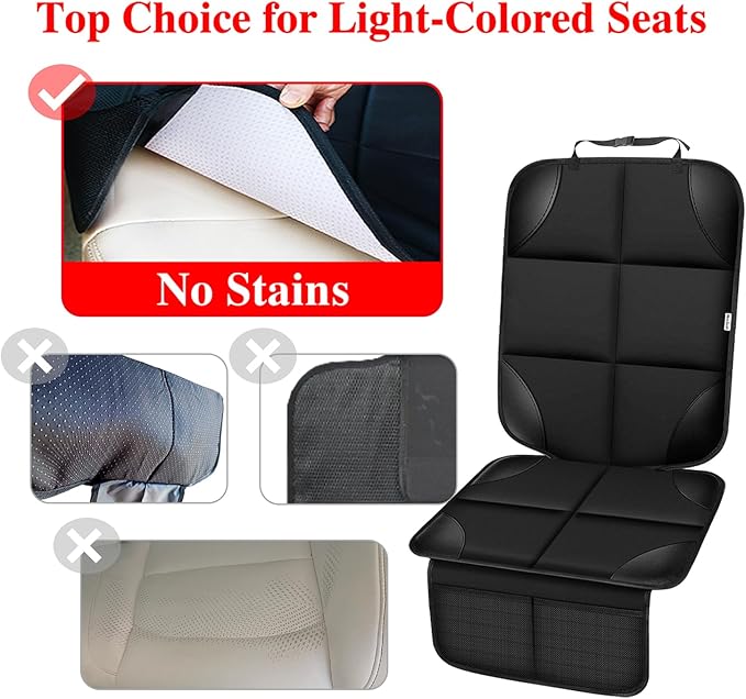 Meolsaek Kick Mats Back Seat Protector, Waterproof Oxford Seat Back Protector, Car Seat Back Protector for Kids, Back of Seat Protector for Kids Feet Car Seat (Black D -1 Set)