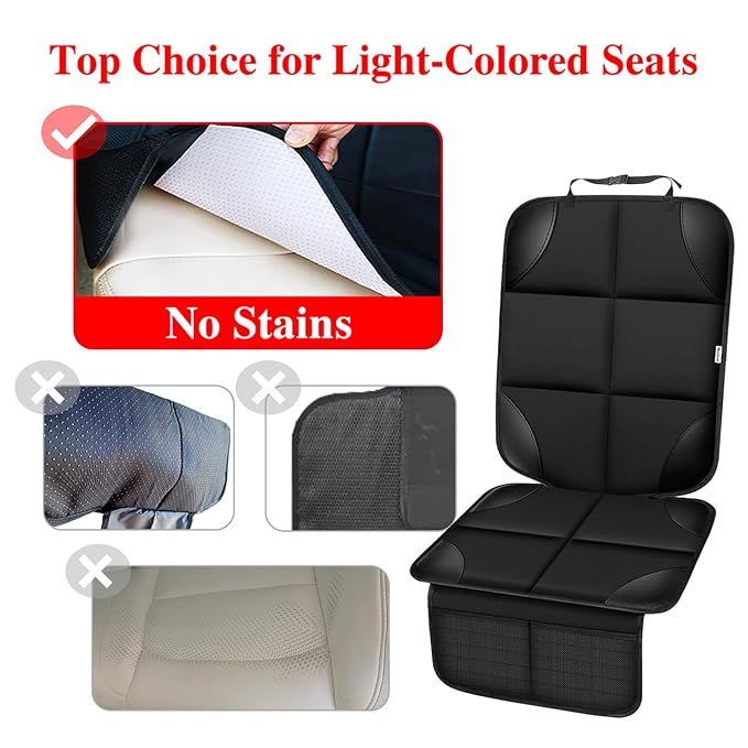 Meolsaek Car Seat Protector for Child Car Seat, Durable 600D Fabric Waterproof Car Seat Cover with Thick Pad Non-Slip Backing