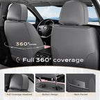 Coverado Car Seat Covers Full Set, Nappa Leather Seat Covers for Cars, Car Seat Protector Car Seat Cushion, Front and Back Se