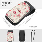 Sunglasses Holder for Car Visor, PU Leather Glasses Clip Organizer, Cute Magnetic Eyeglass Holder for Vehicle Sun Visor, Car Interior Accessory for Women & Men Pink Mushroom Garden