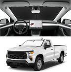 Custom Fit Windshield Sun Shade for Chevy Silverado 2019-2026, Blocks UV & Heat, Front Window Sunshade Accessories, Easy Fold & Store Keep Your Car Cooler