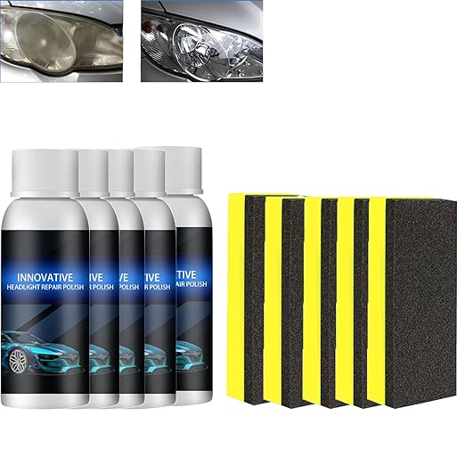 Innovative Headlight Repair Polish, Car Headlight Repair Fluid, Car Headlight Cleaner (50 ml,5 pcs) (5 PCS, 30 ML)