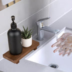 zoocatia Small Wood Tray Pedestal Stand Farmhouse Bathroom Decor Decorative Wooden Riser Kitchen Soap Dish Holder for Vanity,