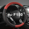 West Llama Car Steering Wheel Cover for Ford F-150, F-250, F-350, Expedition with 3D Texture (Black+Red-Large Size)