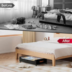 Yecaye 4 Pack Under Bed Storage with Wheels, Under Bed Storage Containers with Lids, Large Under Bed Rolling Storage with Cle