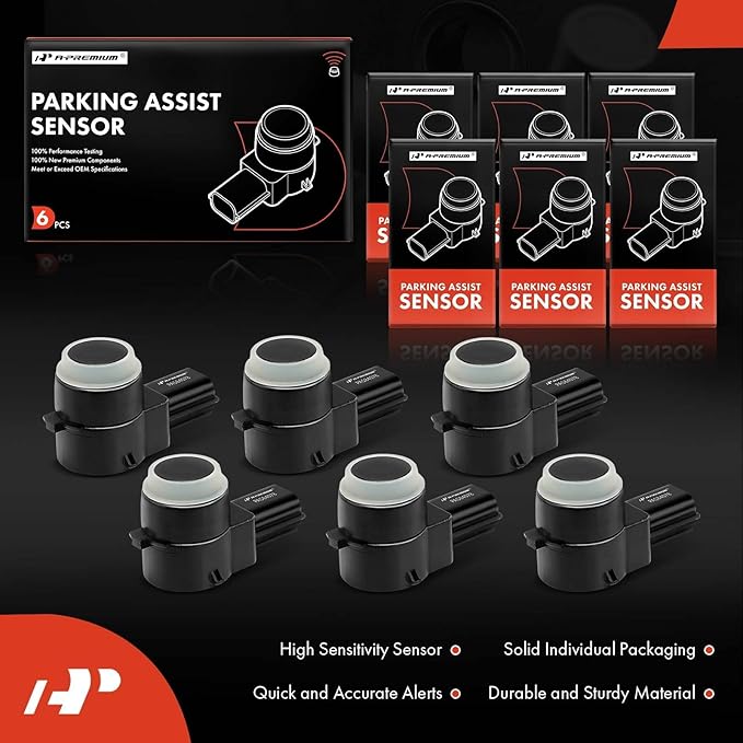 A-Premium 6-PC Reverse Backup Parking Assist Sensor Compatible with Select Ram & Jeep & Dodge & Chrysler Models - 300, 1500, 2500, 3500, Grand Cherokee, Grand Caravan, Charger, Journey, Durango