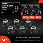 A-Premium 6-PC Reverse Backup Parking Assist Sensor Compatible with Select Ram & Jeep & Dodge & Chrysler Models - 300, 1500, 2500, 3500, Grand Cherokee, Grand Caravan, Charger, Journey, Durango