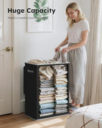 SOLEDI Laundry Hamper with Lid 130L Large & Tall Collapsible Laundry Basket, Clothes Hamper with Bag Removable Easy to Carry,