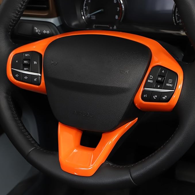 TOYCIDFG Steering Wheel Cover Trim Compatible with Ford Maverick 2022-2025 Car Interior Decoration Accessories (Orange)