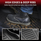 LASFIT Floor Mats Custom Fit for Audi Q5 SQ5 2018-2025(Include Q5/SQ5 Sportback 2021-2025), All-Weather Protection TPE 1st & 2nd Row Car Liners for Audi Accsessories, Easy to Clean, Black