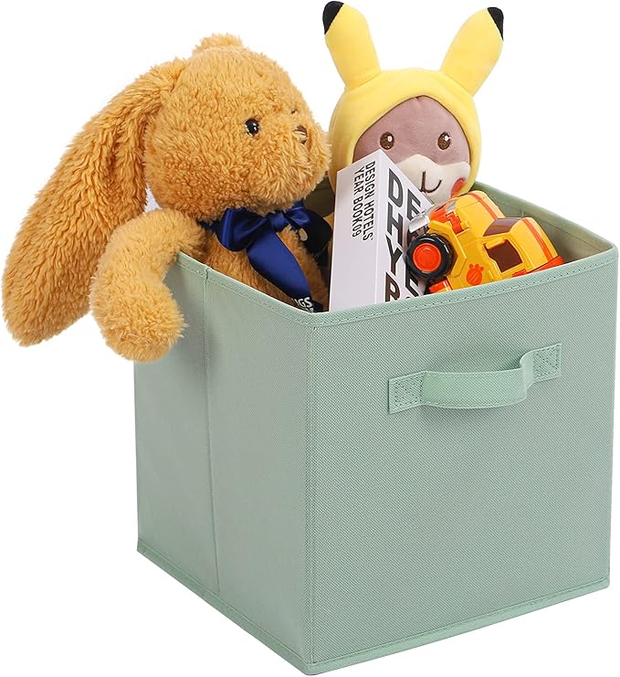 Stero Fabric Storage Bins 6 Pack Fun Colored Durable Storage Cubes with Fabric Handles Foldable Cube Baskets for Home, Kids R