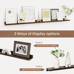 Picture Ledge Shelf, Floating Shelves Set of 2, 48 Inches Solid Wood Nursery Book Shelves for Toys Storage, Kids Bookshelf Wa