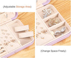 LANDICI Small Jewelry Box for Women Girls, PU Leather Travel Jewelry Case, Portable Jewelry Organizer Storage Holder Display 